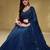 Beautiful Navy Blue Sequins Georgette Reception Wear Lehenga Choli