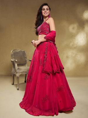 Pink Reception Lehenga Choli for Women 3