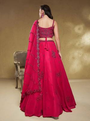Pink Reception Lehenga Choli for Women 4