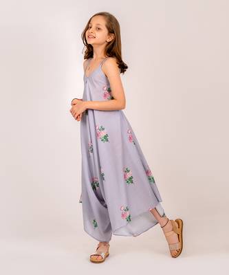 Blue cotton rayon palazzo jumpsuit 2