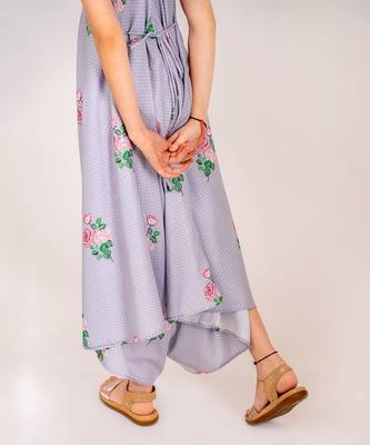 Blue cotton rayon palazzo jumpsuit 4