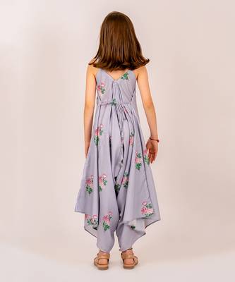 Blue cotton rayon palazzo jumpsuit 5
