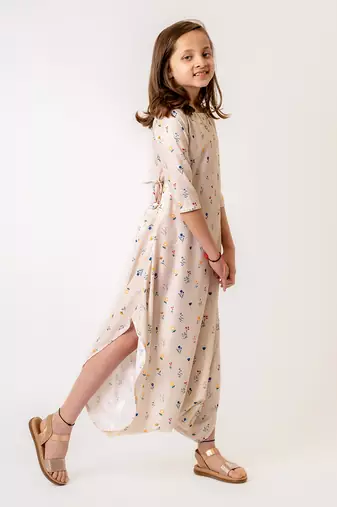 Beige cotton rayon  dhoti jumpsuit