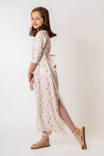 Beige cotton rayon  dhoti jumpsuit