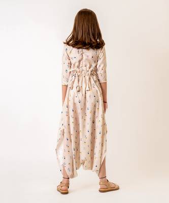 Beige cotton rayon  dhoti jumpsuit 5