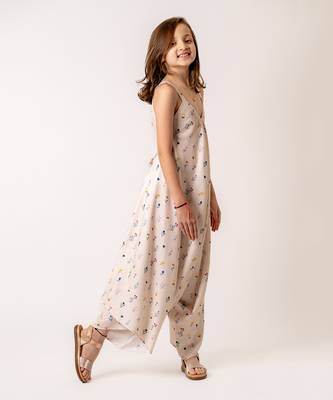 Beige cotton rayon  palazzo jumpsuit 2