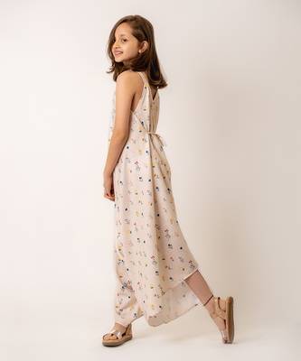 Beige cotton rayon  palazzo jumpsuit 3