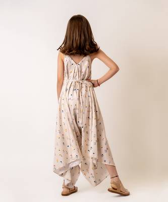 Beige cotton rayon  palazzo jumpsuit 5