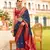 Navy Blue silk blend Blend Saree With Unstitched Blouse Piece