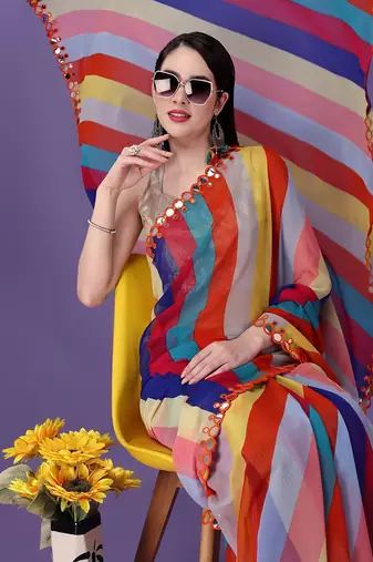  Multy Style georgette Saree