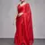 Red Girlish Partywear Rangoli c Solid Deisgner Saree