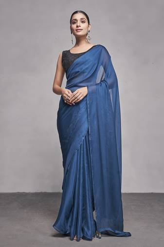 Teal Girlish Partywear Rangoli c Solid Deisgner Saree