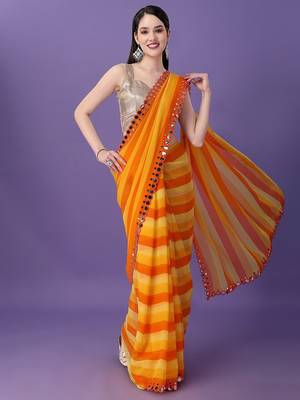  Yellow Style georgette Saree 1