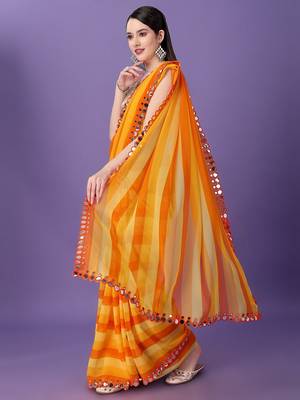  Yellow Style georgette Saree 2