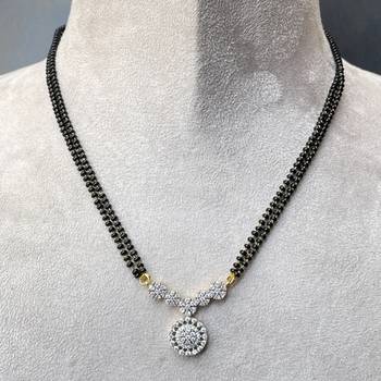 Gold american diamond mangalsutra 3