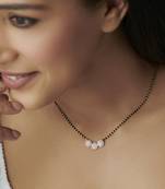 Gold american diamond short mangalsutra