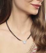 Gold american diamond short mangalsutra