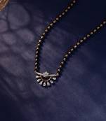 Gold american diamond short mangalsutra