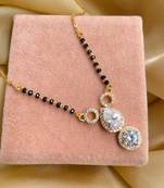 Gold american diamond short mangalsutra