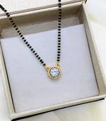 Gold american diamond short mangalsutra