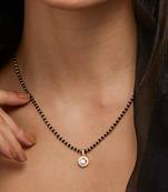 Gold american diamond short mangalsutra