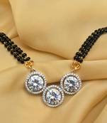 Gold american diamond short mangalsutra