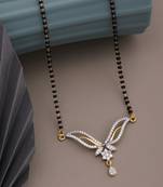 Gold american diamond short mangalsutra