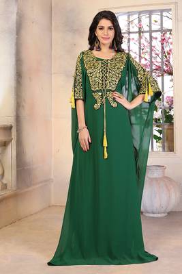 Woman georgette thread work kaftan 1