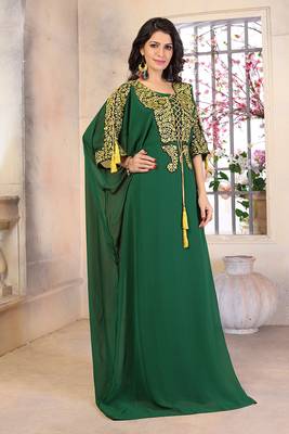 Woman georgette thread work kaftan 2