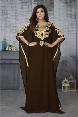 Brown islamic designer kaftan 2