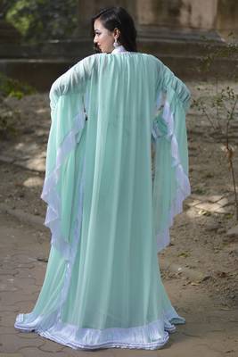 Mint Green Georgette Plain Kaftan 4