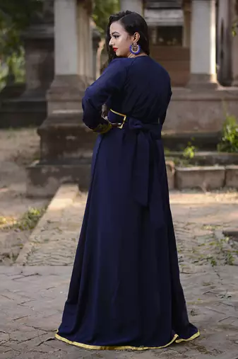 Dark blue designer party wear kaftan