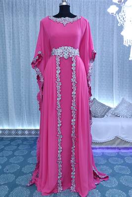 Pink designer takchita kaftan 1