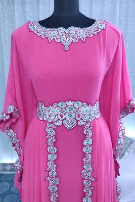 Pink designer takchita kaftan 3