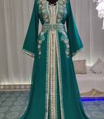 Sea green designer moroccan kaftan