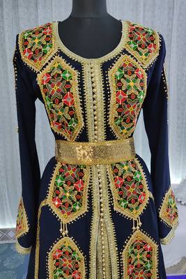 Dark blue moroccan israeli kaftan 2