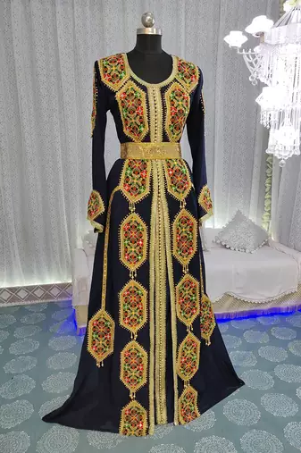 Dark blue moroccan israeli kaftan