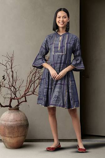 Riva enterprise women's  viscose reyon rinkle a line dress
