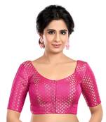 Rani Brocade Elbow Sleeves Padded Princess Cut Readymade Saree Blouse