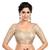 Cream Brocade Elbow Sleeves Padded Princess Cut Readymade Saree Blouse