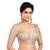 Cream Brocade Elbow Sleeves Padded Princess Cut Readymade Saree Blouse