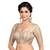 Cream Brocade Elbow Sleeves Padded Princess Cut Readymade Saree Blouse