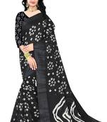 Black Colour Cotton Bandhani Printed Saree