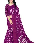 Wine Colour Cotton Bandhani Printed Saree