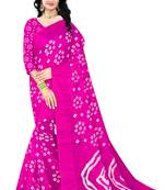 Pink Colour Cotton Bandhani Printed Saree