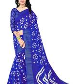 Blue Colour Cotton Bandhani Printed Saree