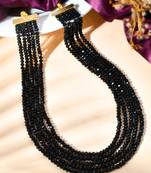 Sasha five layered necklace with black color stone beads string for women girls