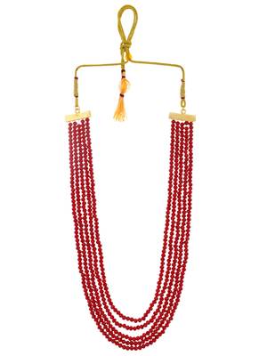 Sasha five layered necklace with red color stone beads string for women girls 3