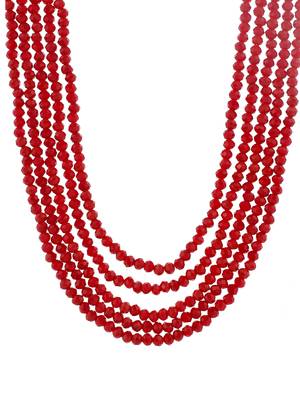 Sasha five layered necklace with red color stone beads string for women girls 4