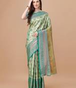 Green Kanjeevaram Silk blend Zari Work Saree